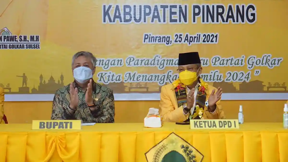 Buka Musda Golkar Pinrang, Taufan Pawe Sebut Bupati Pinrang Irwan Hamid Masih Kuning