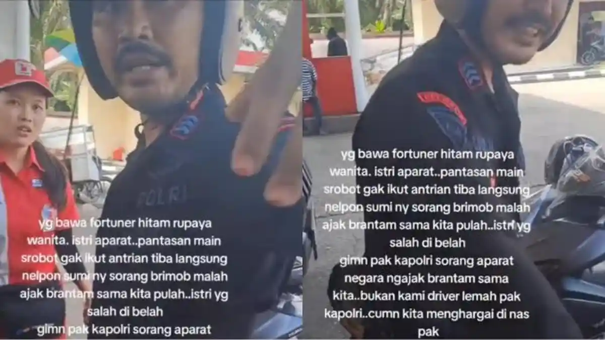 VIRAL Anggota Brimob Polda Riau Cekcok dengan Pria di SPBU, Bermula Sang Istri Serobot Antrean