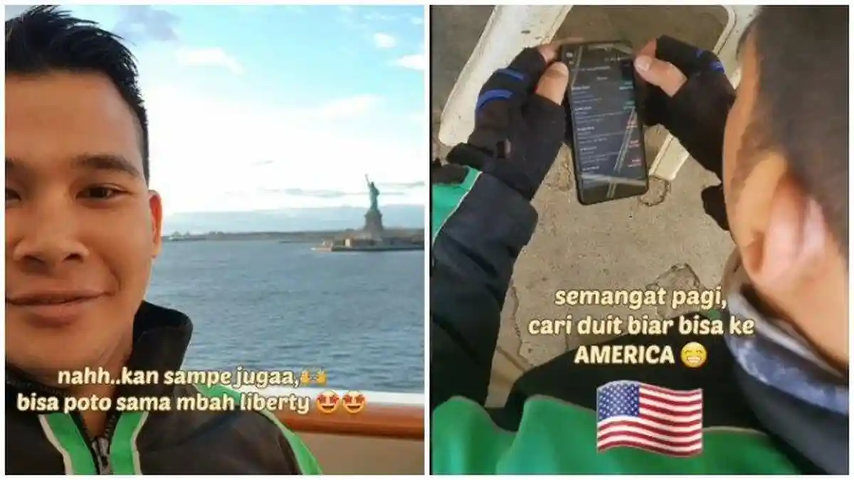 VIRAL Pria Bisa Pergi ke Amerika Berkat Jadi Driver Ojol, Tiap Hari Nabung, Segini Penghasilannya