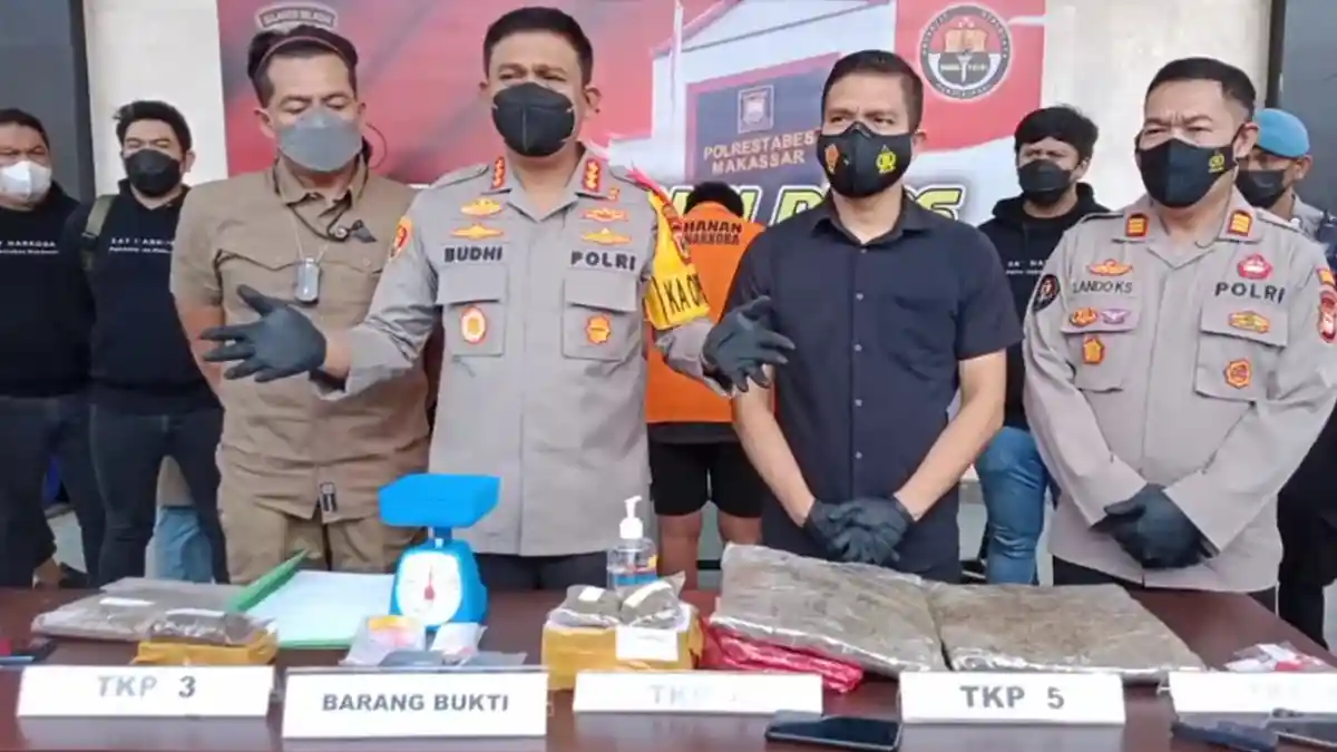 Kapolrestabes Makassar Ungkap Peredaran Ganja dan Sabu di Makassar, 2 Pelaku Diamankan