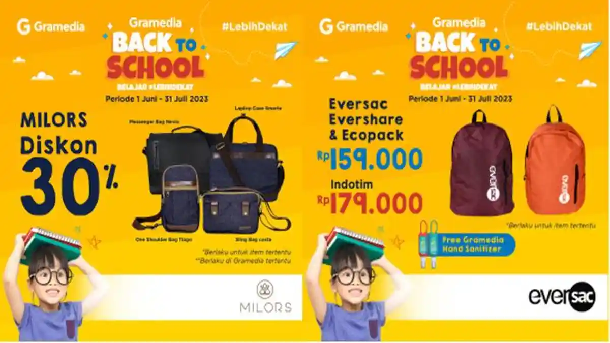 Gebyar Promo Spesial Eversac dan Milors: Gramedia Back To School Belajar Lebih Dekat