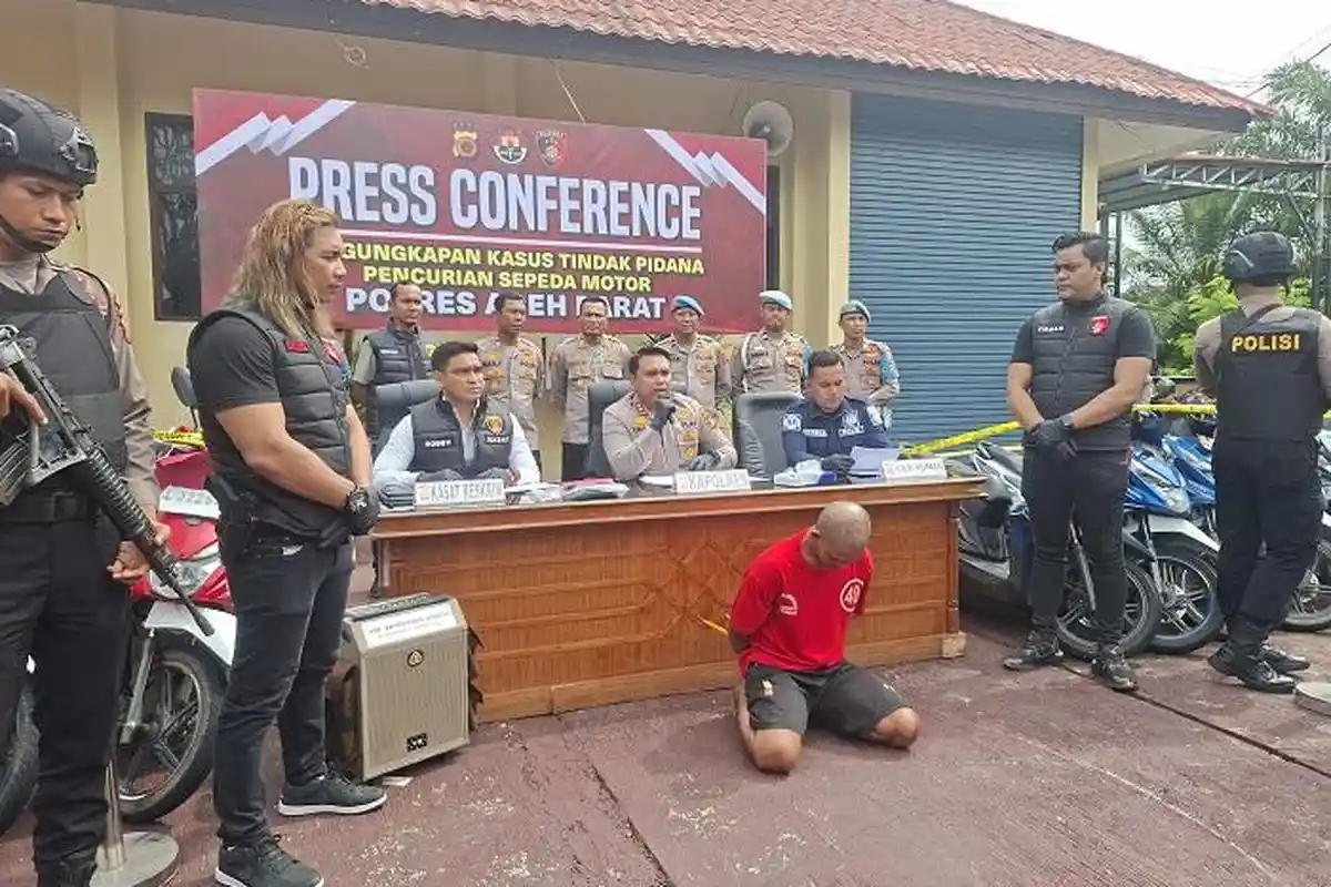Curi 19 Unit Sepeda Motor Lintas Kabupaten, Buruh Asal Aceh Selatan Dibekuk di Meulaboh