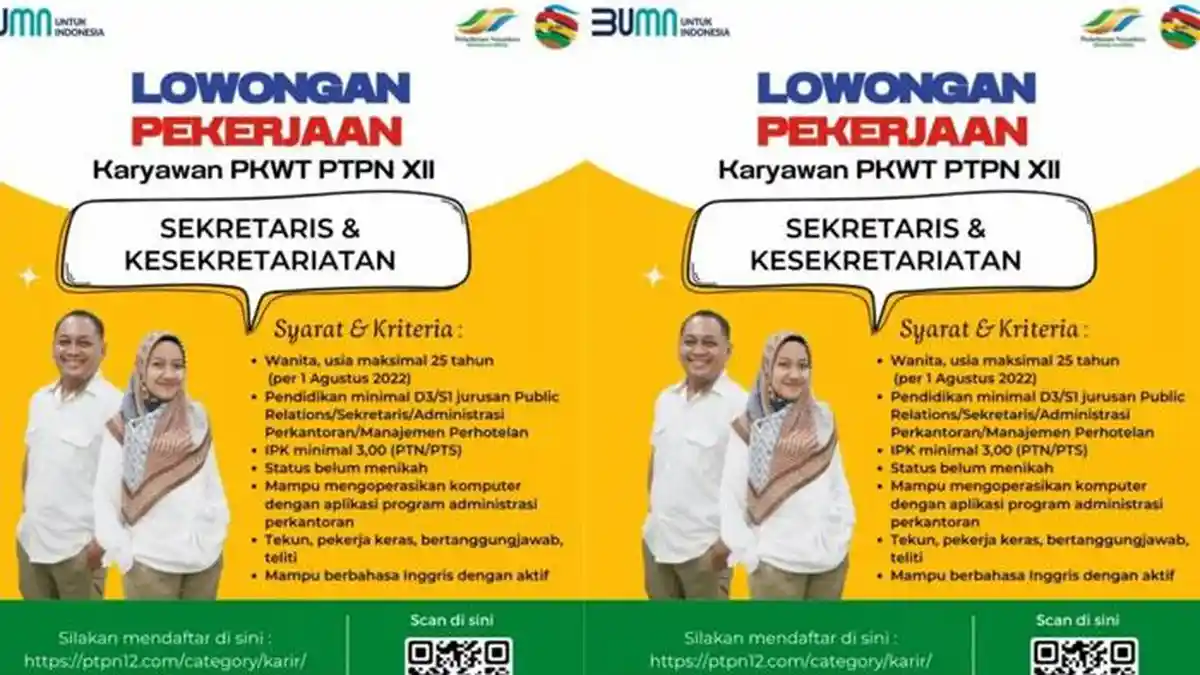 Lowongan Kerja PTPN XII untuk Lulusan D3 dan Lulusan S1