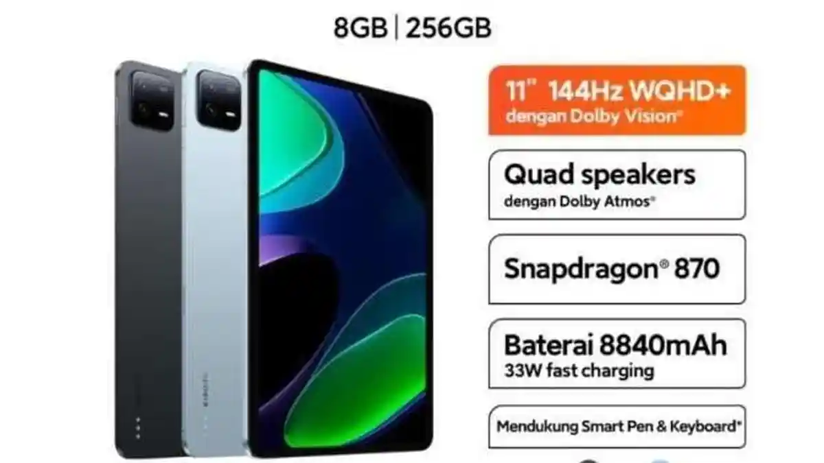 Tablet Xiaomi Pad 6 Dibanderol dengan Harga Rp 5 Jutaan, Dibekali Chipset Snapdragon 870