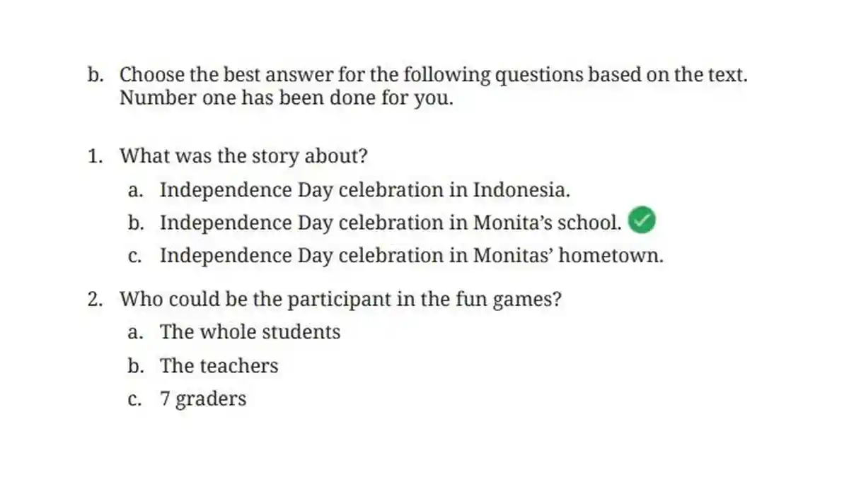 Kunci Jawaban Bahasa Inggris Kelas 8 Halaman 55 Kurikulum Merdeka, Worksheet 1.16: Monita's Story