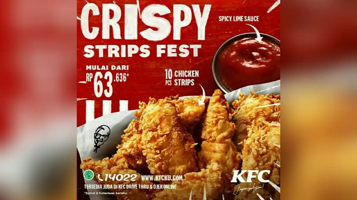 PROMO KFC Crispy Strips Fest, Dapat 10 Chicken Strip Harga Murah Banget | Berlaku 16 - 30 April 2020