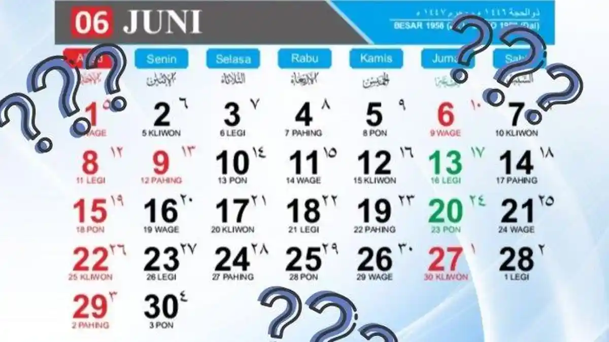 Kalender Juni 2025, Cek Daftar Libur Tanggal Merah, Cuti Bersama Idul Adha dan Hari Lahir Pancasila