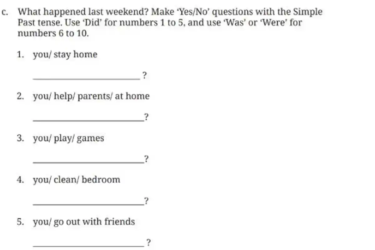 Kunci Jawaban Bahasa Inggris SMP Kelas 8 Kurikulum Merdeka Halaman 197 Worksheet 4.7: Make Question