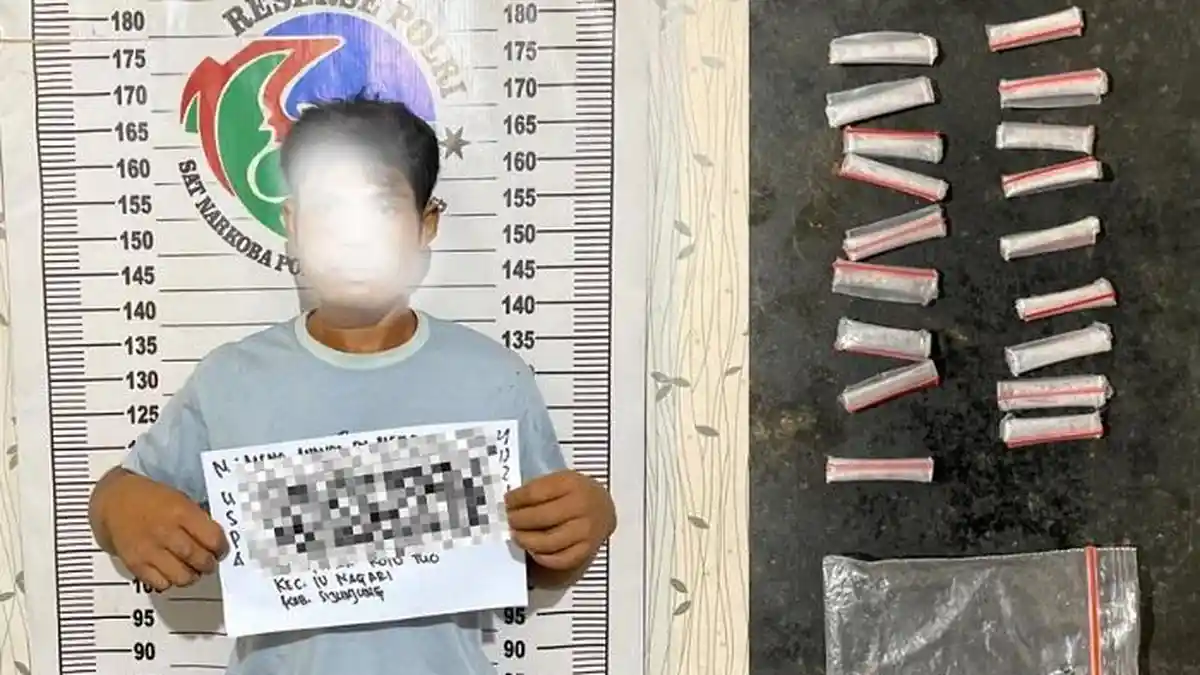 Pemuda Pekerja Tambang di Sijunjung Ditangkap Polisi Karena Edarkan Sabu