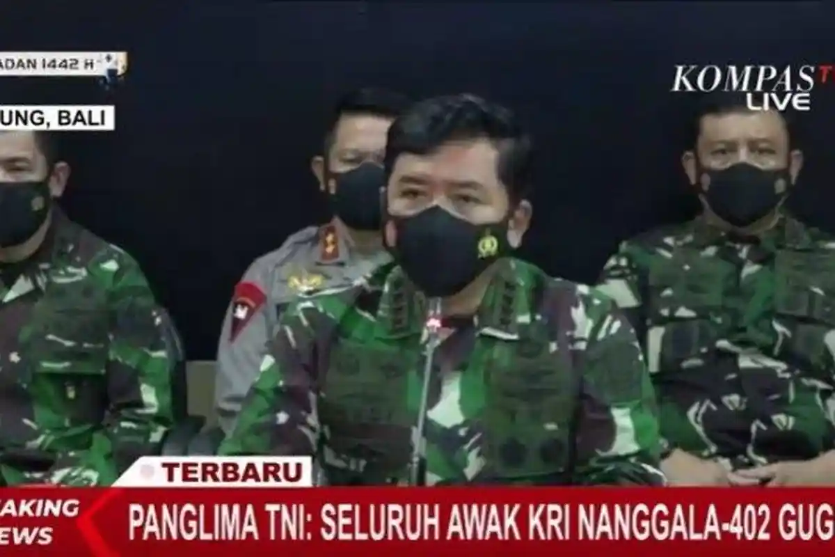 Suara Panglima TNI Bergetar, Sebut 53 Awak KRI Nanggala-402 Gugur, Bagian Kapal Selam Ditemukan