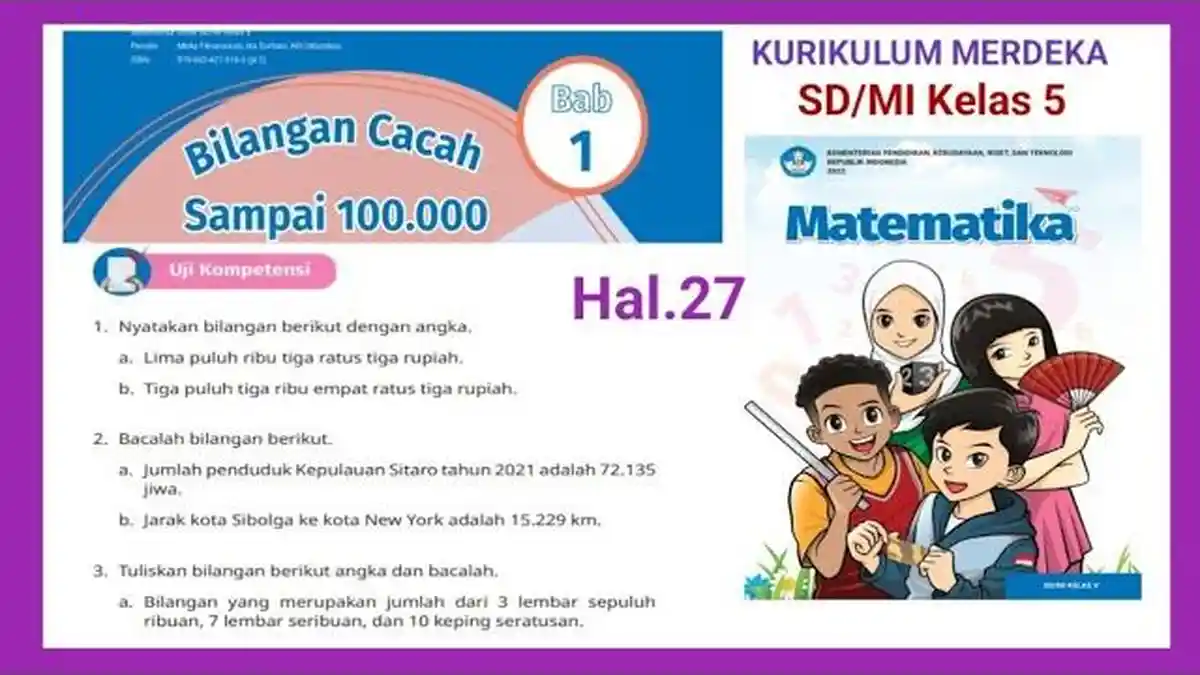 Soal & Kunci Jawaban Matematika Kelas 5 SD Halaman 27: Hasil dan Nilai ...