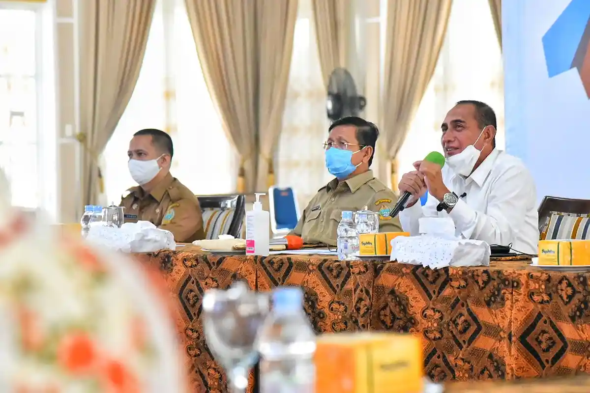 Teleconference, Gubernur Edy Nyatakan Siap Laksanakan Arahan Presiden Jokowi Terapkan New Nomal