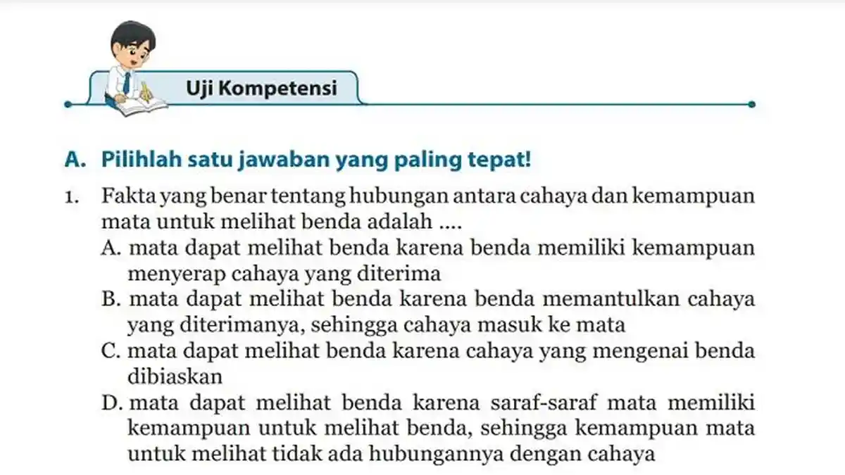 Kunci Jawaban Buku IPA SMP Kelas 8 Halaman 224 dan 225 Pilihan Ganda