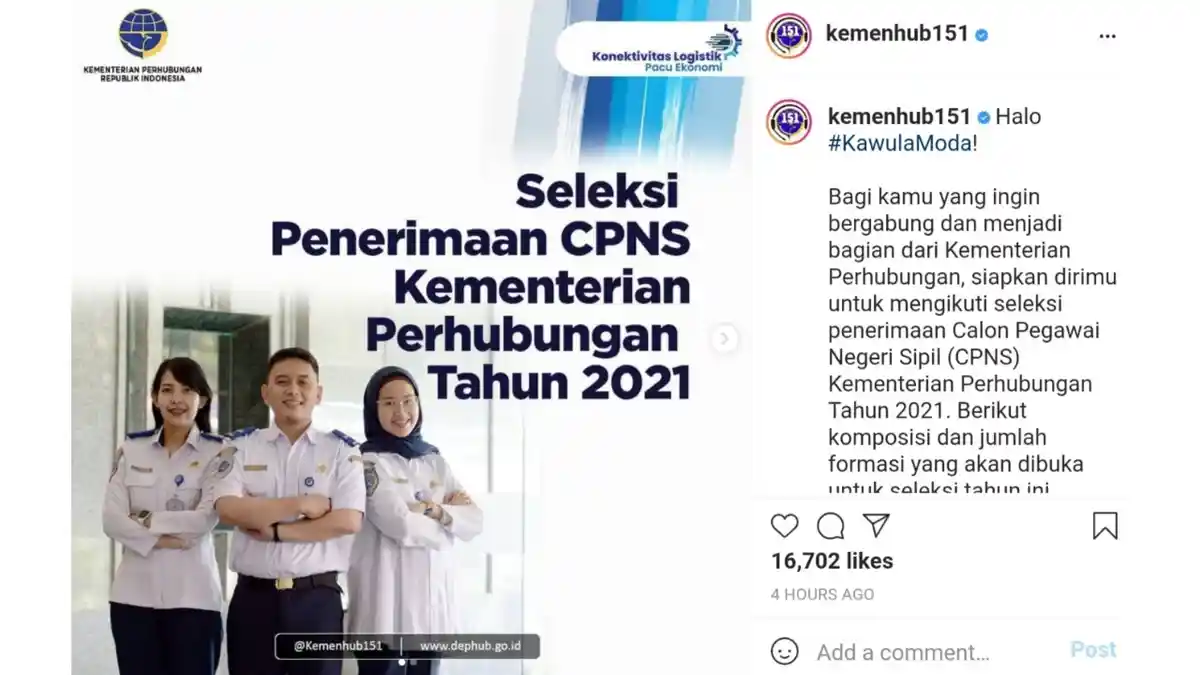 Kemenhub Buka 2.445 Formasi CPNS 2021, Pendidikan SMA hingga S2, Berikut Tahapan Seleksinya