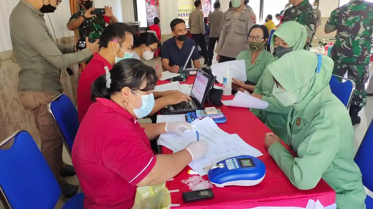 TNI/Polri di Tabanan Sumbang 71 Kantong Darah ke PMI, Donor Darah Bakti Kesehatan