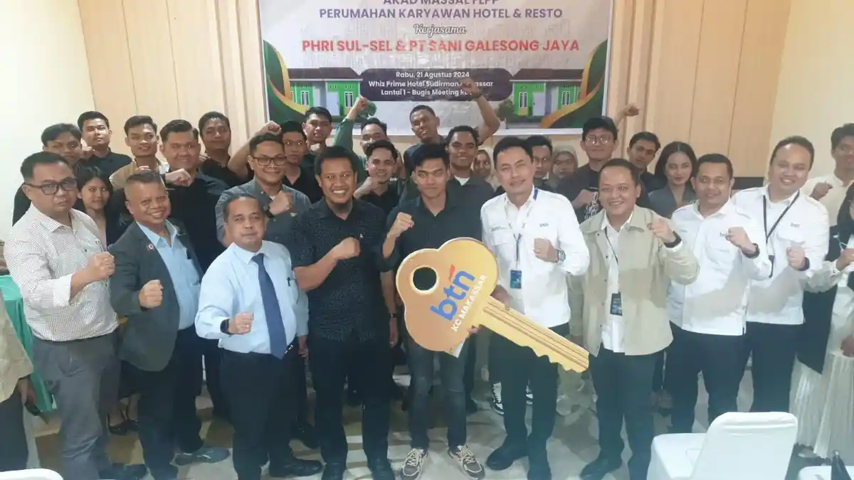 Karyawan Hotel dan Resto di Sulsel Akad Massal Kredit Pemilikan Rumah dengan Bank BTN