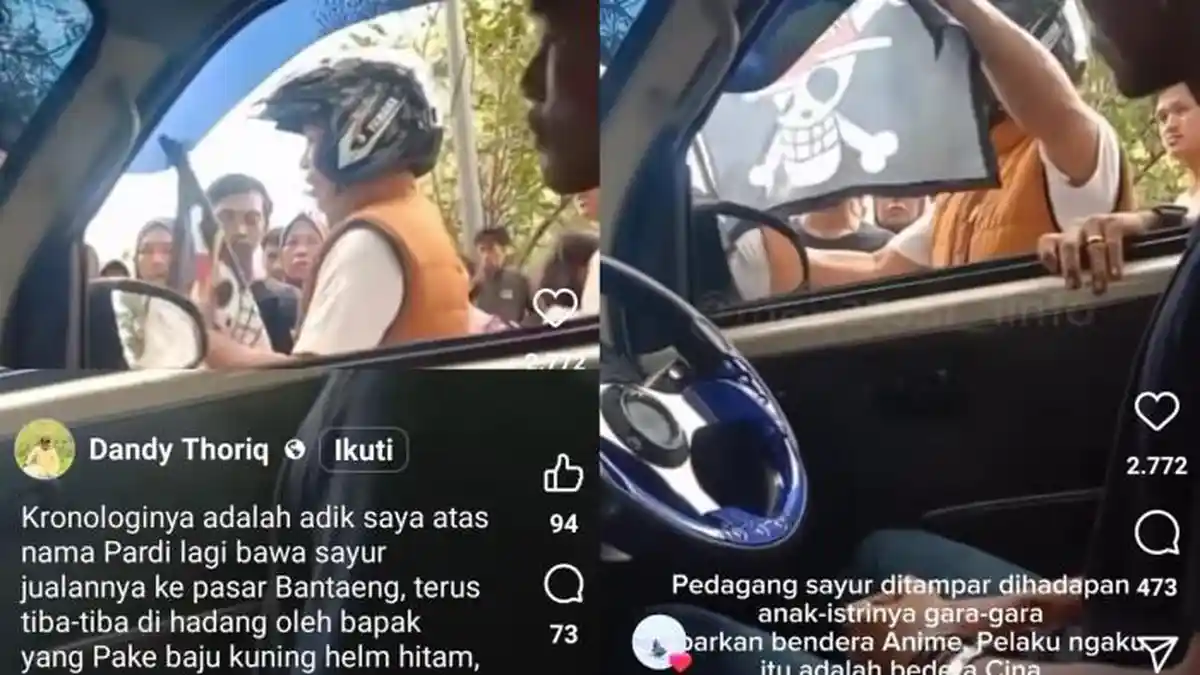 Pedagang Sayur di Bantaeng Ditampar karena Kibarkan Bendera One Piece