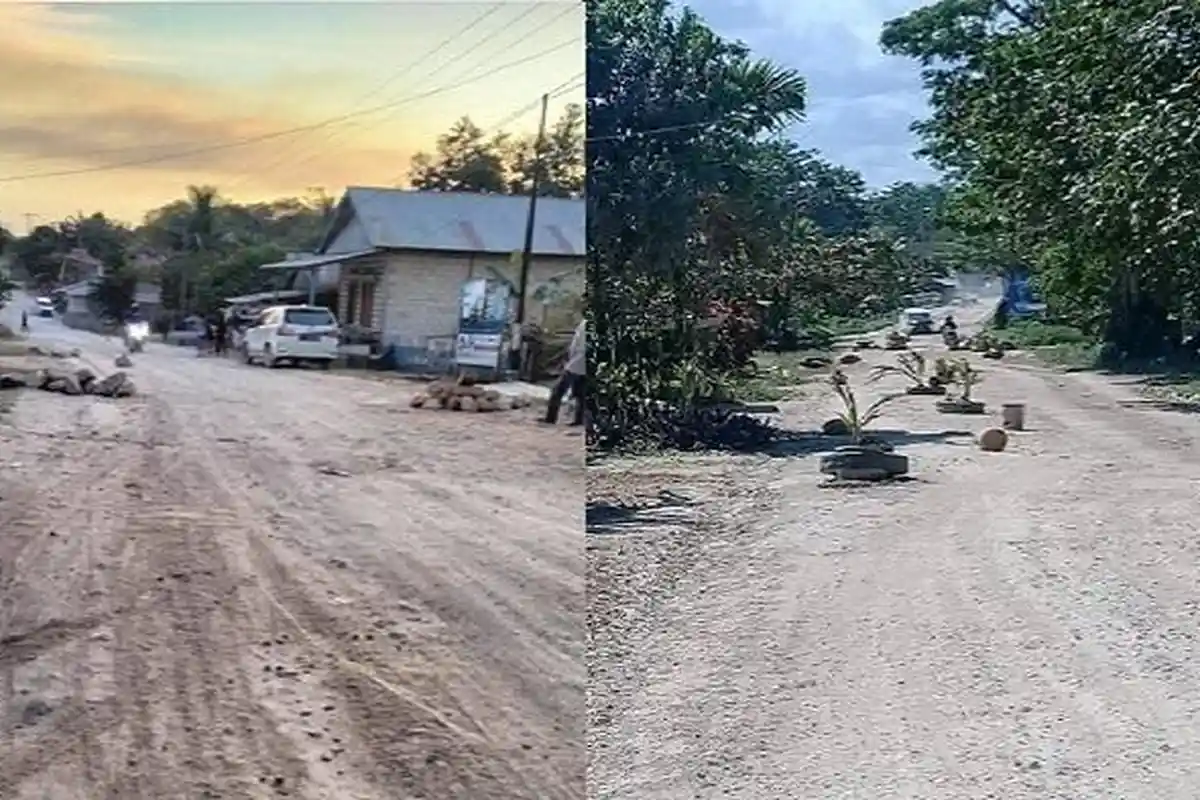 Jalan Rusak di Buton Utara Sultra Tak Kunjung Diperbaiki, Mahasiswa Demo DPRD Sulawesi Tenggara