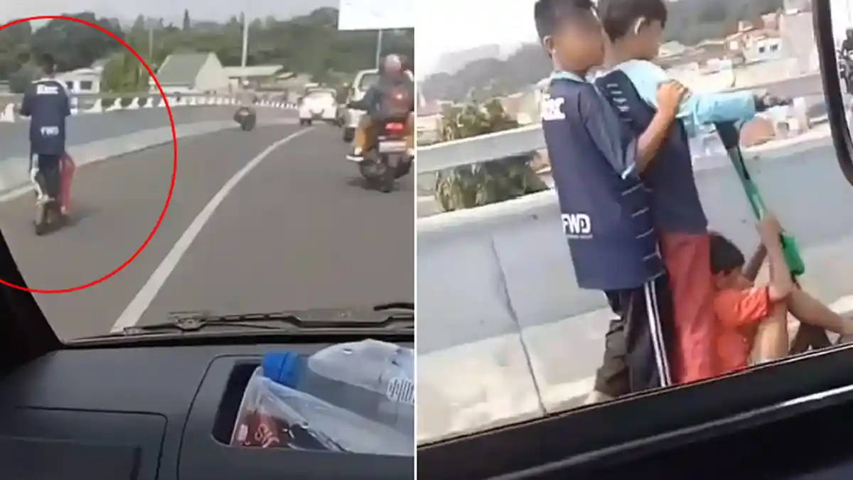 Bocah Ini 'Santuy', Pakai GrabWheels di Flyover Pasupati Bandung, Videonya Viral, Begini Kata Grab