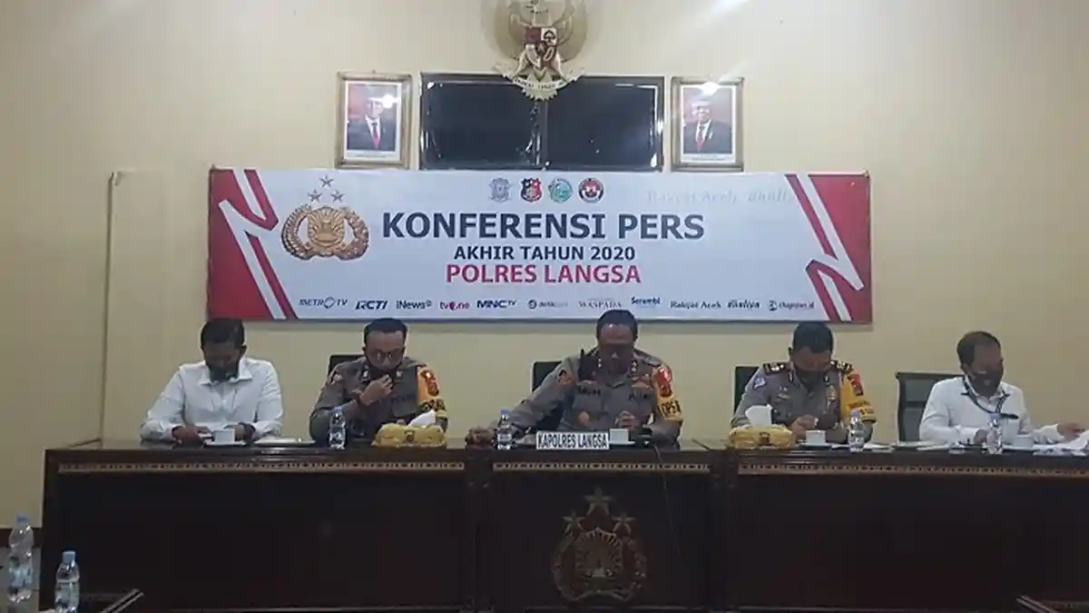 Ini Jumlah Kasus Kriminalitas, Narkotika, dan Lakalantas Tahun 2020 Dirilis Polres Langsa 
