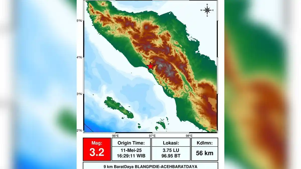 BMKG Sebut Gempa yang Terjadi di Blang Pidie Aceh Barat Berjenis Tektonik, Ini Penyebabnya 