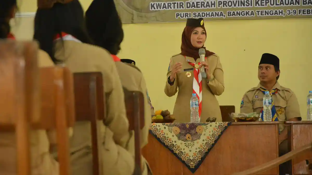 Ketua Kwarda Pramuka Babel Melati Erzaldi tutup KMD MPK Keuskupan Pangkalpinang