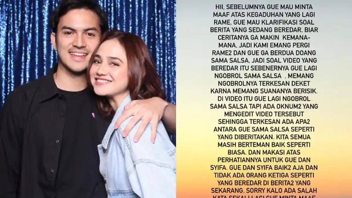 Rizky Nazar Angkat Bicara soal Tuduhan Perselingkuhannya dengan Salshabilla Adriani