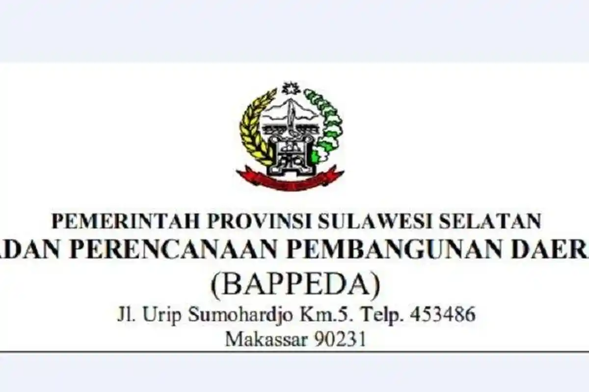 Hari Ini Terakhir, Lowongan Kerja Bappeda Sulsel, Lulusan SMA/ D3/ S1/ S2,  Segera Daftar di Sini!