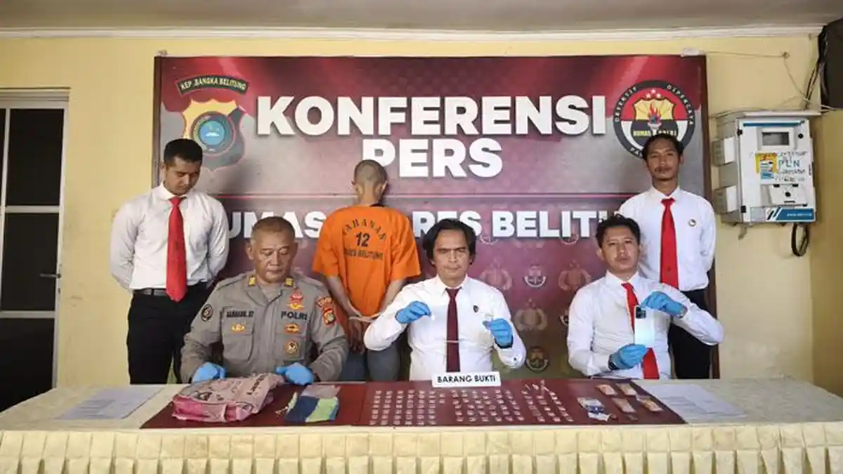 Simpan 98 Paket Sabu, Polres Belitung Amankan Pengedar Narkoba