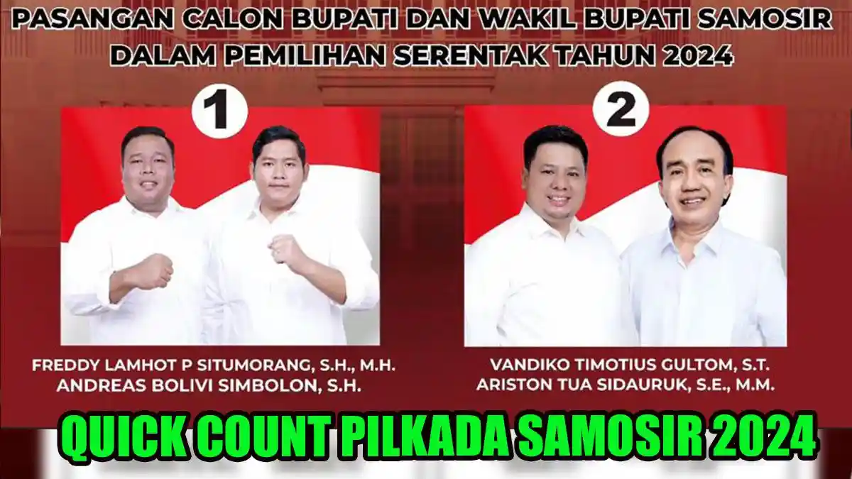 Hasil Real Count Pilkada Samosir 2024, Vandiko-Ariston Unggul Telak 63 Persen dari Freddy-Andreas
