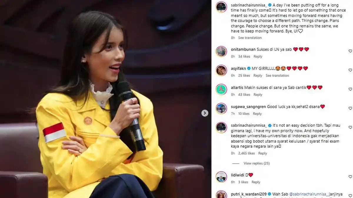 Sabrina Chairunnisa Mundur dari Program Doktoral UI, Lanjutkan Pendidikan di New York - Tribunjambi.com