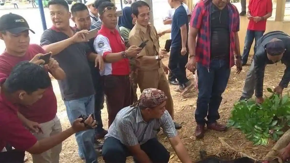 Bupatinya Ditangkap KPK, Warga Lampung Utara Syukuran Potong Kambing