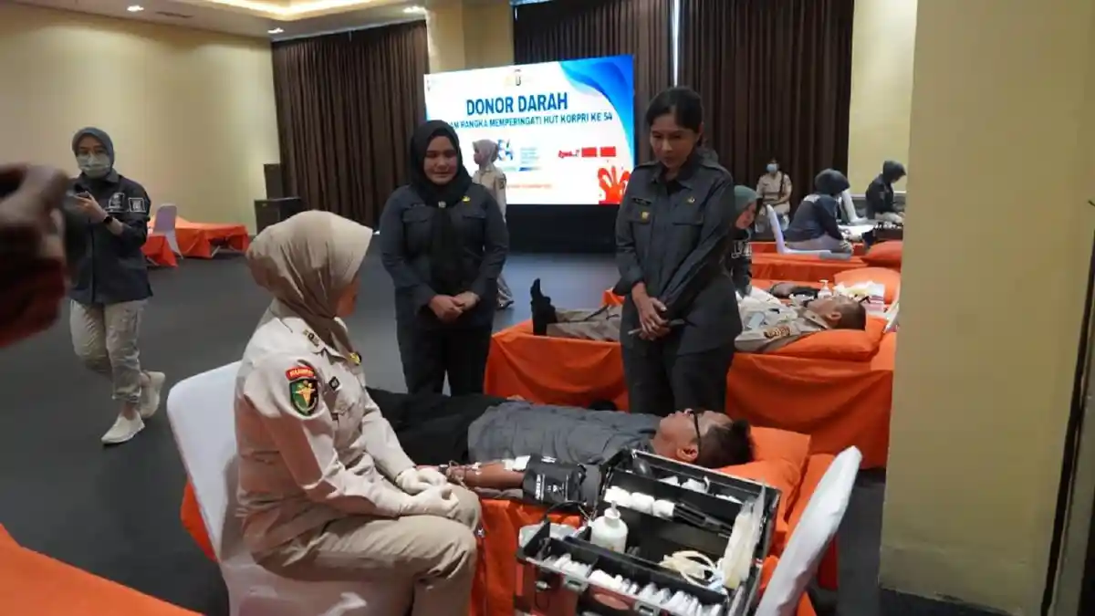 Korpri Polda Sumsel Gelar Donor Darah, Wujud Kepedulian dalam HUT ke 54