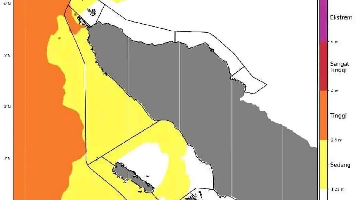 Waspada Potensi Angin Kencang Capai 30 Knot dan Gelombang Tinggi di Perairan Aceh