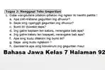 Coba Wangsulana Pitakon-pitakon Ing Ngisor Iki Kanthi Patitis, Jawaban Bahasa Jawa Kelas 7 Hal 92
