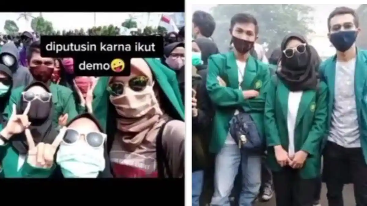 Viral Mahasiswi Lampung Diputus Pacarnya Karena Ikut Demo UU Cipta Kerja