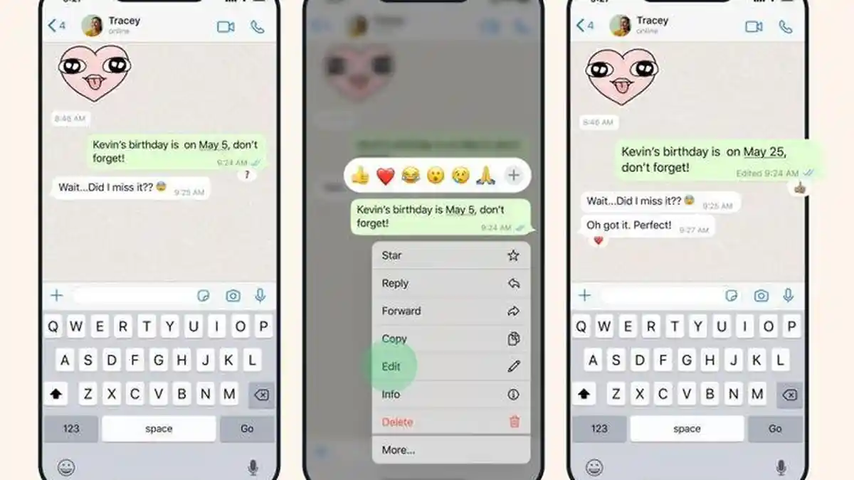 Chat WhatsApp Yang Sudah Terkirim Bisa di Edit Jika Typo, Begini Caranya