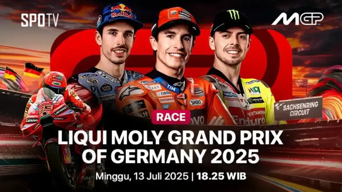 Jadwal dan Jam Tayang Race MotoGP Jerman 2025, Hari Ini Siaran Live ...