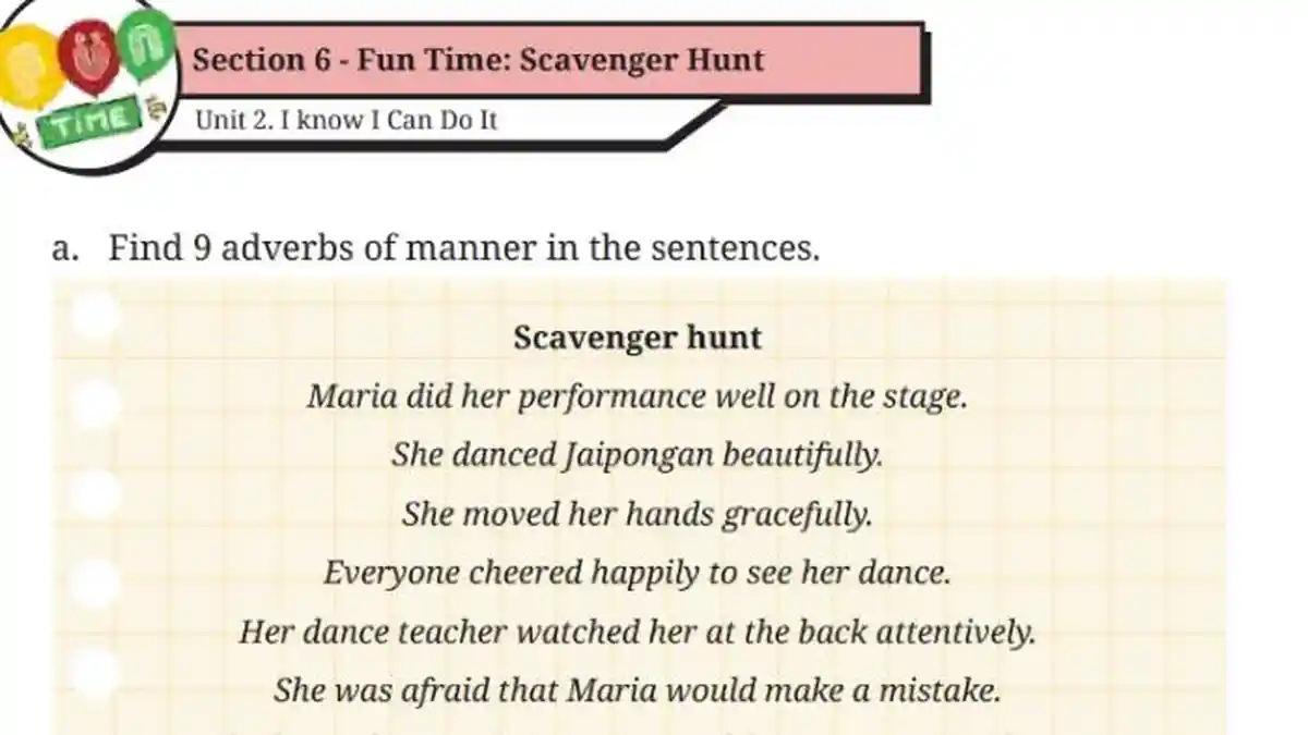 Kunci Jawaban Bahasa Inggris SMP Kelas 8 Kurikulum Merdeka Halaman 267 Mencari Adverb of Manner
