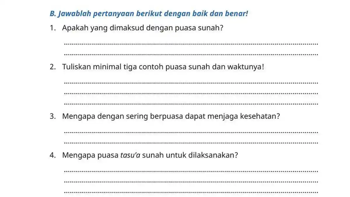 Kunci Jawaban PAI Kelas 6 Halaman 172 Kurikulum Merdeka: Uji Capaian Pembelajaran Soal Esai