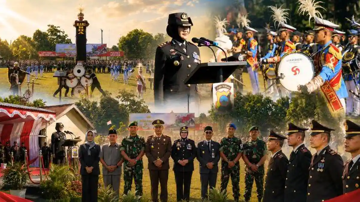 Kapolres Sragen Pimpin Upacara HUT Bhayangkara ke-80, Tegaskan Polri Humanis untuk Masyarakat - Tribunjateng.com