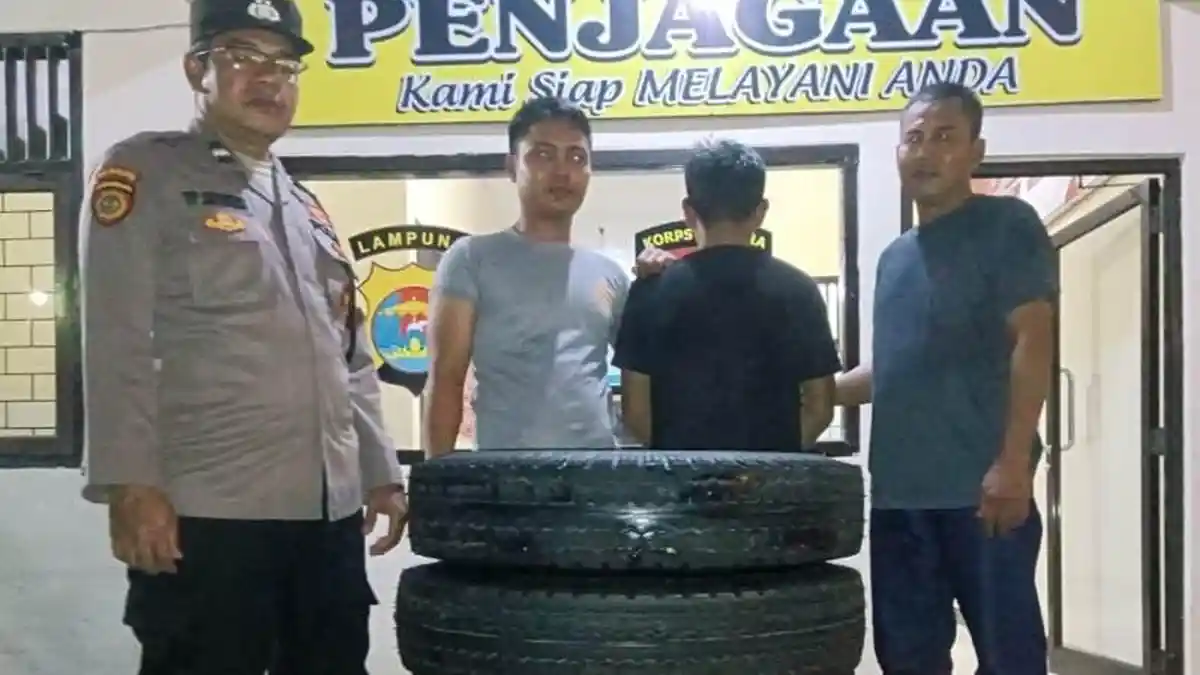 Polres Lampung Timur Ringkus Pencuri Ban Mobil di Bengkel