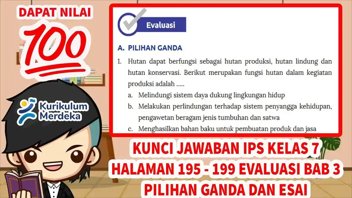 Kunci Jawaban Tugas Evaluasi IPS Kelas 7 Hal 195-199 K Merdeka, Tema 3: Potensi Ekonomi Lingkungan