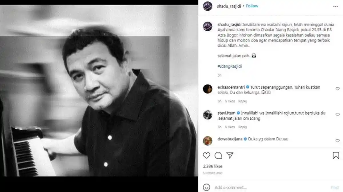 Idang Rasjidi Meninggal Dunia, Musisi Indonesia Berduka dan Sampaikan ...