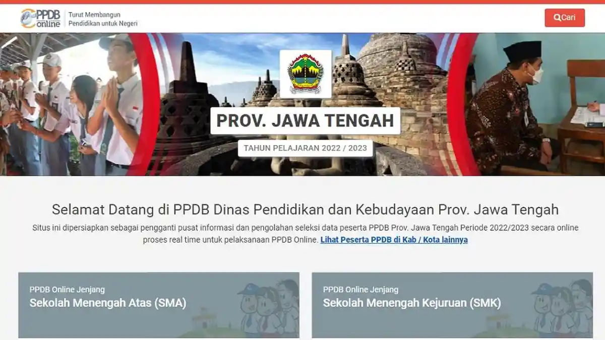 Cara Cetak Bukti Pendaftaran PPDB Jateng 2023 untuk Jenjang SMA dan SMK