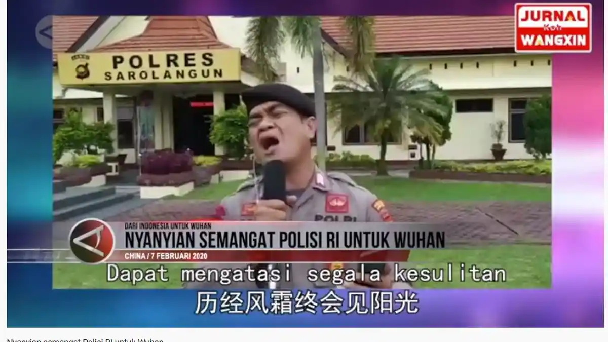 Polri RI Nyanyikan 'Jiayou Wuhan' yang Hadapi Virus Corona, Videonya Viral hingga Direspons China