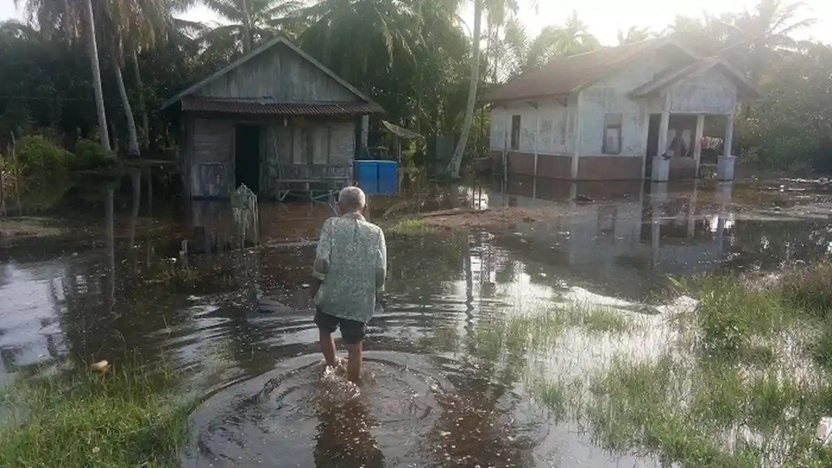 Air Laut di Aceh Singkil Pasang Besar, Rumah Warga Gosong Telaga Barat Terendam