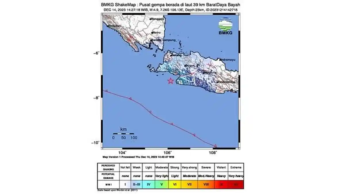 Gempa M 4,9 di Banten Hari Ini Dirasakan hingga 12 Wilayah, Ini Daftarnya