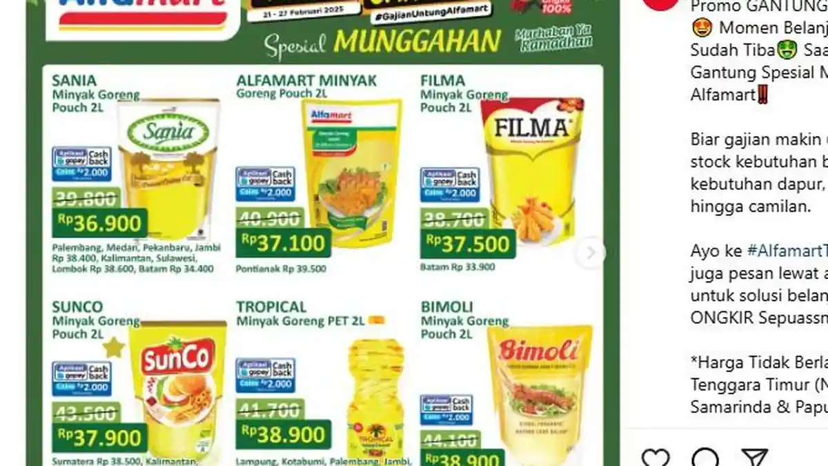 PROMO Minyak Goreng di ALFAMART dan INDOMARET Hari Ini Rabu 26 Februari 