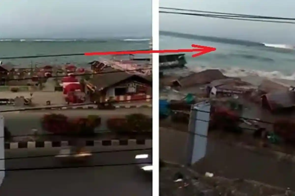 Viral Video Detik-detik Jelang Tsunami Hempas Palu, Pria Peringatkan Warga dari Atas Gedung